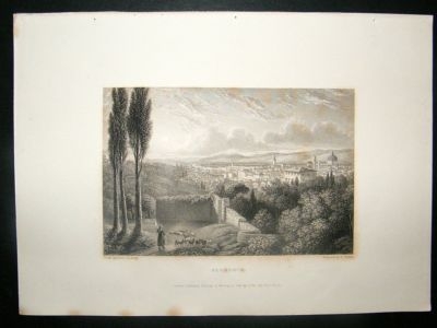 Italy: 1834 Steel Engraving, Florence Print