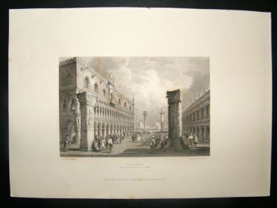Italy: 1834 Steel Engraving, Venice St. Marks Print