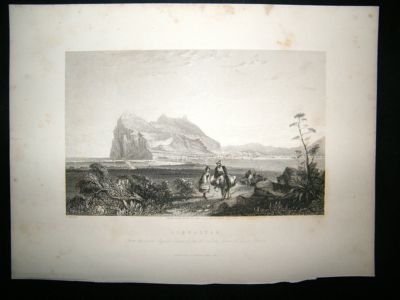 Gibraltar: 1840 Steel Engravings, The Rock Print.
