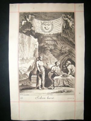 Religious 1690 Sodom Burnt, Folio Print, Kip & Blome