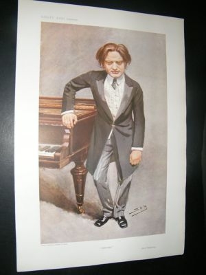 Vanity Fair Print: 1908 Mark Hambourg, Music