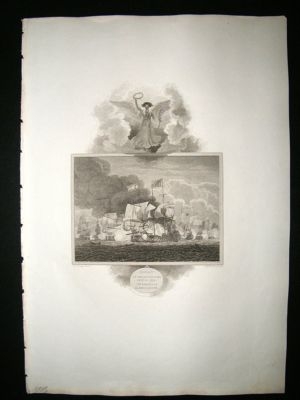 Naval: 1803 Defeat of Dutch Fleet in 1653. Ship Print