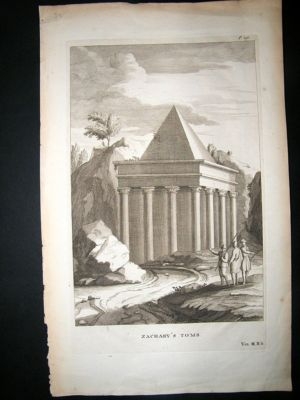 Israel:1732 Folio copper Plate, Zachary's Tomb.