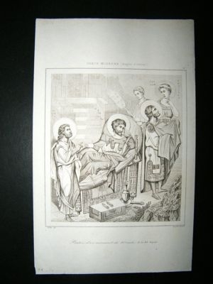 Greece: C1850 Steel Engraving, Religious Pai Image.