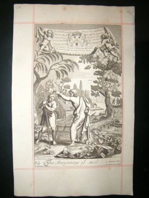 Religious 1690 The Anoynting of Saul, Folio Print, Blom
