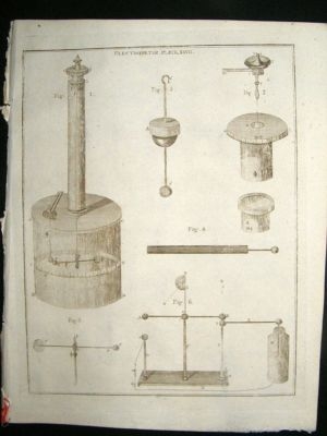 Science Prints, 1795: Electricity, set of 4 antique pri