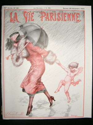 La Vie Parisienne Art Deco Print 1924 L'Amour Mouille by Herouard