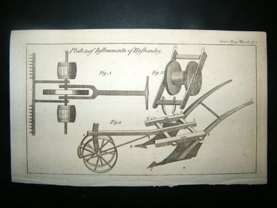 Agriculture: 1773 Various Farming Ploughs.