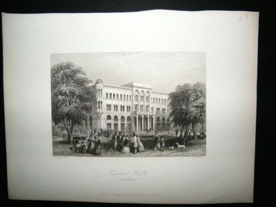 Germany: 1847 Steel Engraving, Leipzig Antique Print