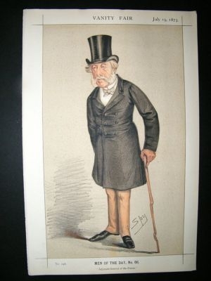 Vanity Fair Print: 1873 Richard Airey, Spy Cartoon