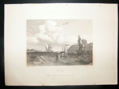 Italy: 1834 Steel Engraving, Venice Lido Print