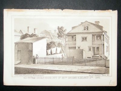 USA: 1861 Old Cottage Double House, NY, Valentine