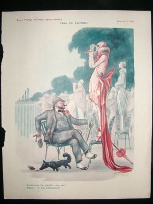 La Vie Parisienne Art Deco Print 1929 Dans un Fauteuil
