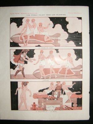 La Vie Parisienne Art Deco Print 1929 Roman Nudes by Ku