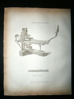 Science & Tech: 1812 The Stanhope Press, Antique Print.