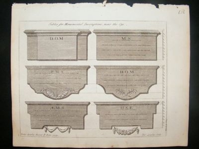 Architectural Print: Tables for monumental inscriptions