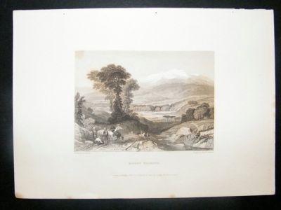 Greece: 1834 Steel Engraving, Mount Olympus Print