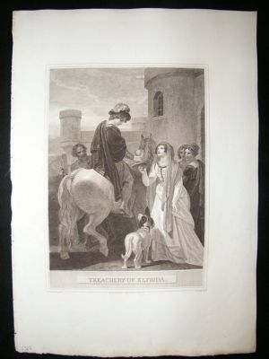 Treachery of Elfrida 1806 Folio Antique Print