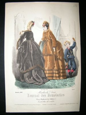 Fashion Print: 1862 Ladies, Child #3727, Hand Coloured.