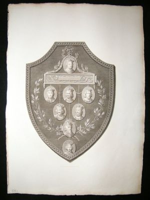 Saxon Kings, Henry II etc 1798 Folio Antique Print