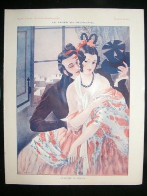 La Vie Parisienne Art Deco Print 1929 Le Baiser Qu' Rec