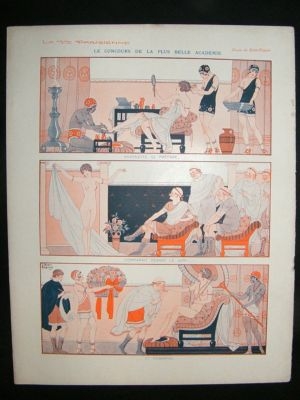 La Vie Parisienne Art Deco Print 1929 Roman Nudes by Re