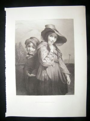 Children: 1880 'Novitiate Mendicants'.   Antique Print.