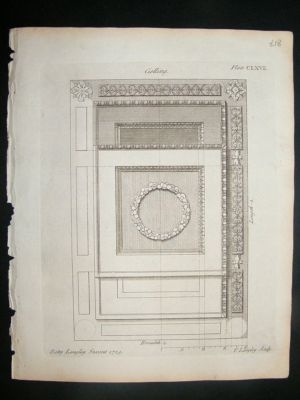 Architectural Print: Ceiling designs, 1741, Langley