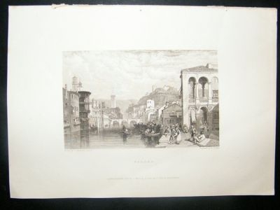 Italy: 1834 Steel Engraving, Verona Print