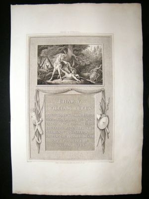 Death of William Rufus 1793 Folio Antique Print