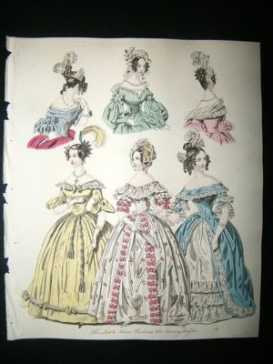 Fashion 1837 Evening Dresses. Hand Col #15