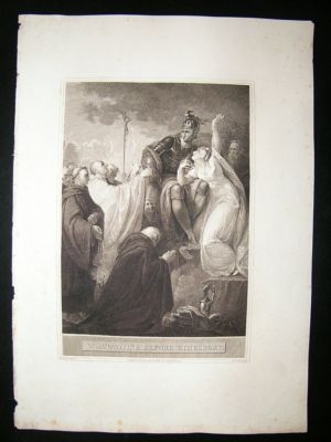 St. Augustine before Ethelbert 1794 Folio Antique Print