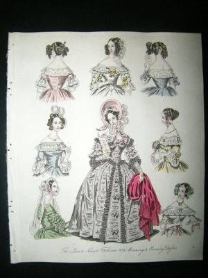 Fashion 1838 Morning & Evening Dresses Hand Col #7