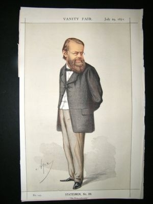 Vanity Fair Print: 1871 Edward Miall, Newspaperman