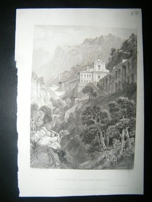 Italy: 1832 Steel Engraving, La Santa Trinita