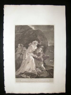 Queen Mary escape from Lochleven Castle 1795 Folio Anti