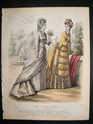 Fashion Print: 1874 hand colored Le Follet #1085