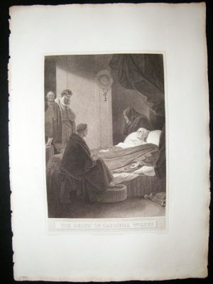 Death of Cardinal Wolsey 1797 Folio Antique Print