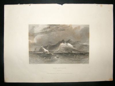 Greece: 1834 Steel Engraving, Cape Leucadia Print