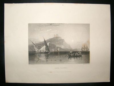 Greece: 1834 Steel Engraving, Cape Colonna Print