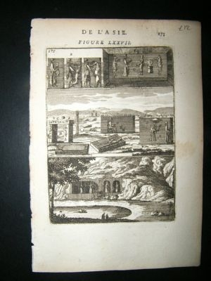 Persia: 1683 Copper Plate, Perse Polis, Mallet Print.