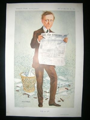 Vanity Fair Print: 1911 James Louis Garvin, Newspaperma