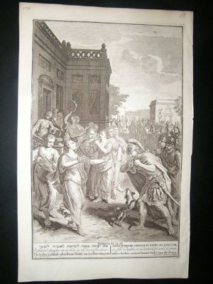 Religious 1720 Jephtah Daughter Meets him, Folio Print