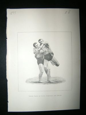 Wrestling Print: 1893 Inside Lock (Cornwall & Devon)