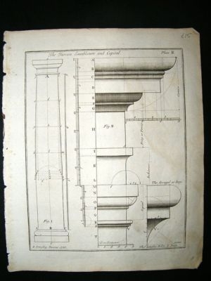 Architecture: 1741 Tuscan Entablature, Langley Print