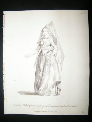 Countess of Holland & Zeeland C1760 Costume Print
