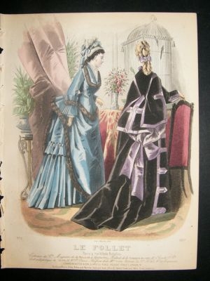 Fashion Print: 1874 hand colored Le Follet #1057