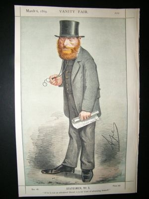 Vanity Fair Print: 1869 William E. Forster, Caricature