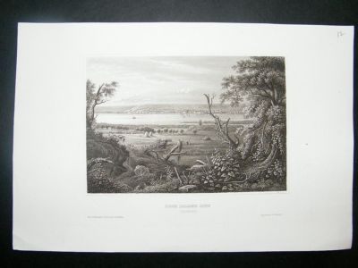 USA: 1853 steel engraving, Rock island City, Illinois