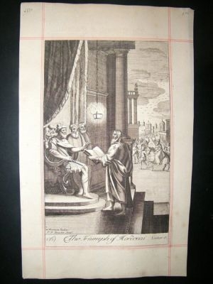 Religious 1690 Triumph of Mordecai, Folio Print, Blome